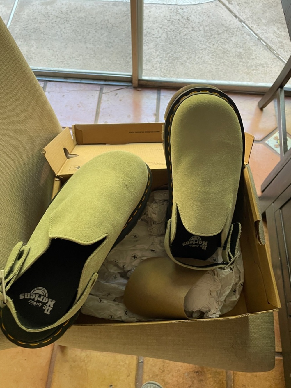 Dr. Martens Olive Green Slip-On Suede Casual Shoes